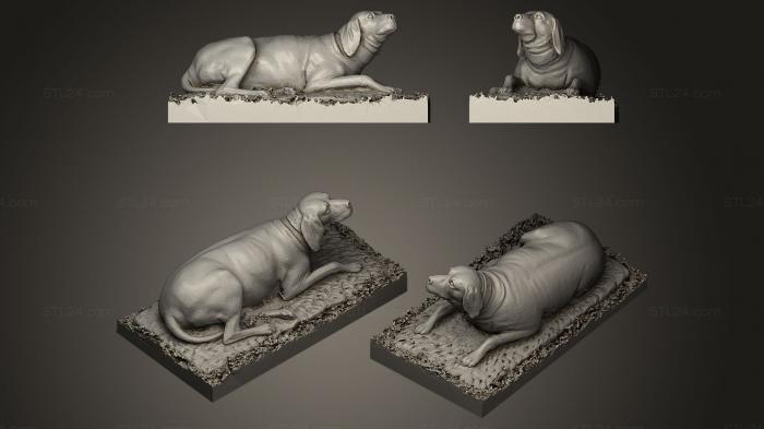 Animal figurines (dog on grass, STKJ_0033) 3D models for cnc